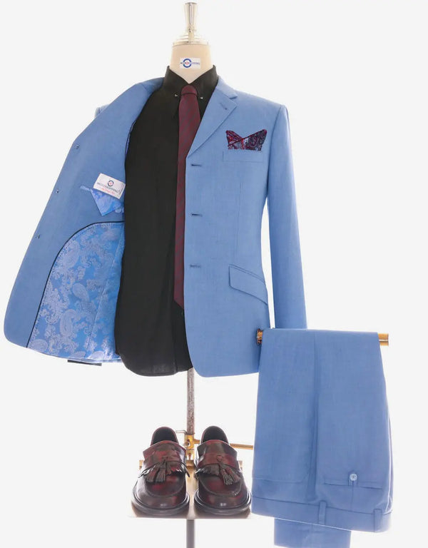 Mod Suit - 60s Mod Clothing Pale Blue Suit Modshopping Clothing