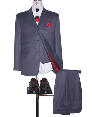 Mod Suit | 60s Mod Fashion Essential Grey Herringbone 3 Piece Suit Modshopping Clothing