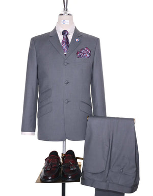 Mod Suit - 60s Mod Style Pale Grey Suit Modshopping Clothing
