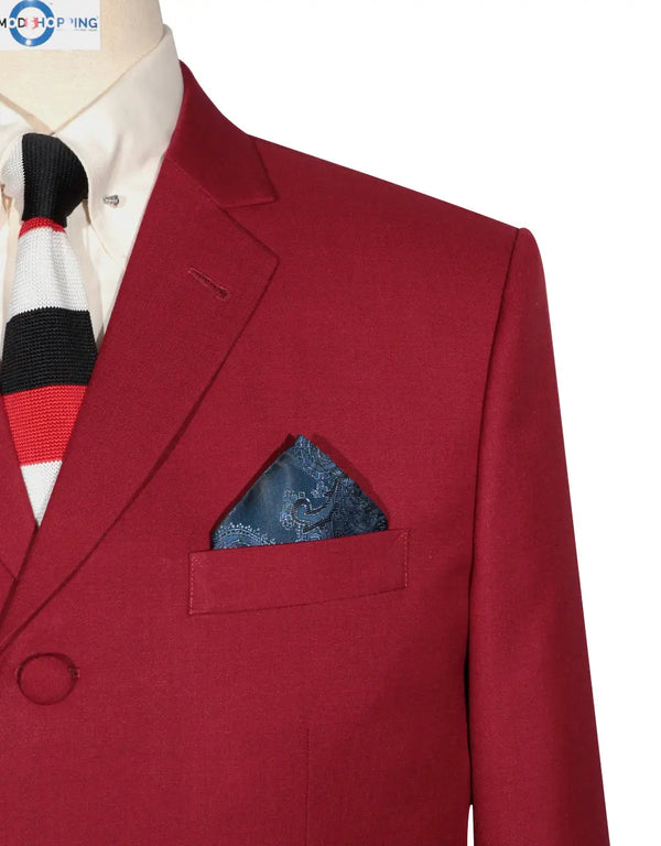 Mod Suit - 60s Style Red Wedding Suit Modshopping Clothing