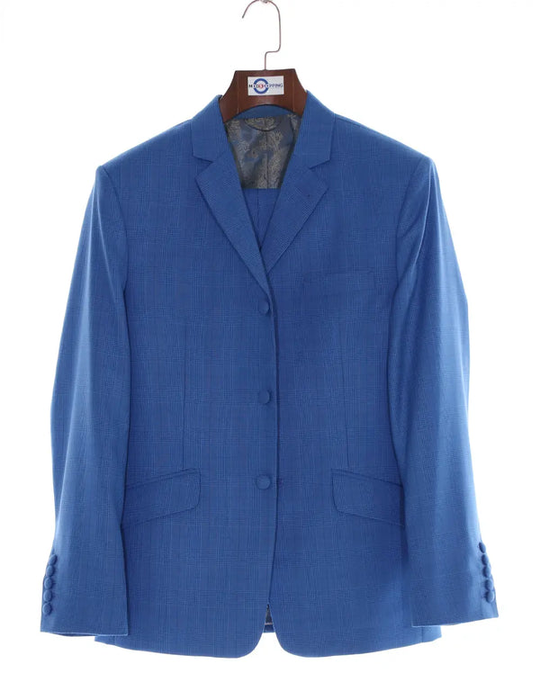 Mod Suit - Blue Prince Of Wales Check Suit Modshopping Clothing