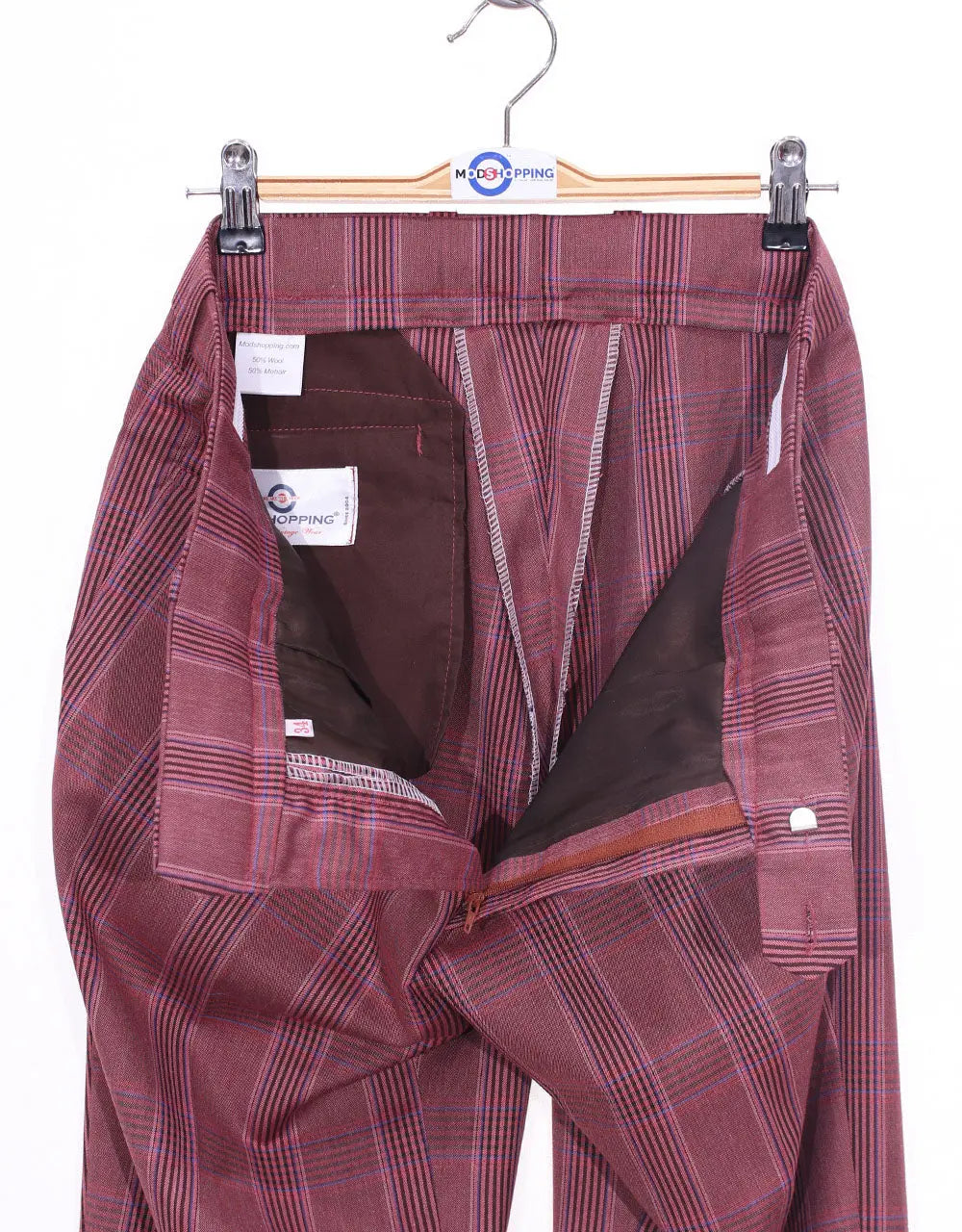 Mod Suit - Burnt Brick Prince OF Wales Check Suit Modshopping Clothing