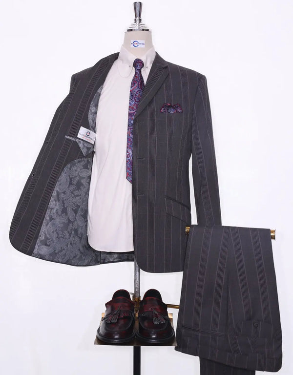 Mod Suit - Charcoal Grey Prince Of Wales Check Suit Modshopping Clothing