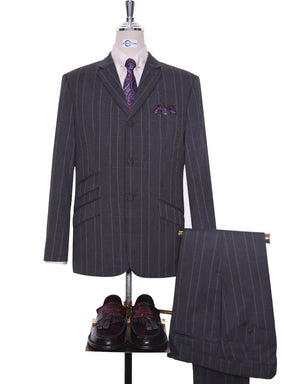 Mod Suit - Charcoal Grey Prince Of Wales Check Suit Modshopping Clothing