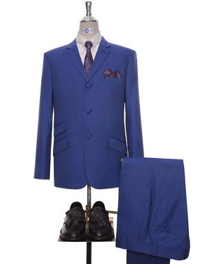 Mod Suit - Deep Navy Blue Birdseye Suit Modshopping Clothing