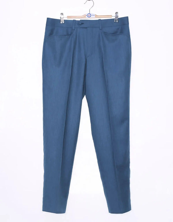 Mod Suit - Deep Sky Blue Birdseye Suit For Men Modshopping Clothing