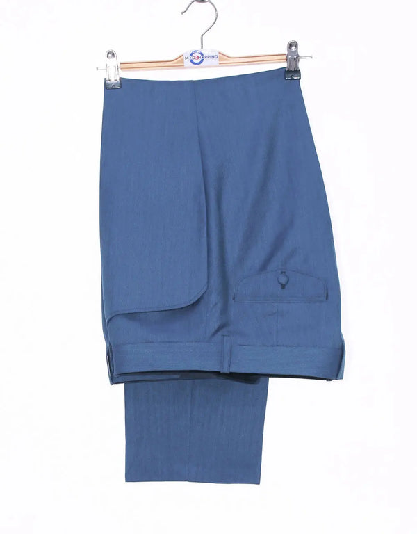 Mod Suit - Deep Sky Blue Birdseye Suit For Men Modshopping Clothing