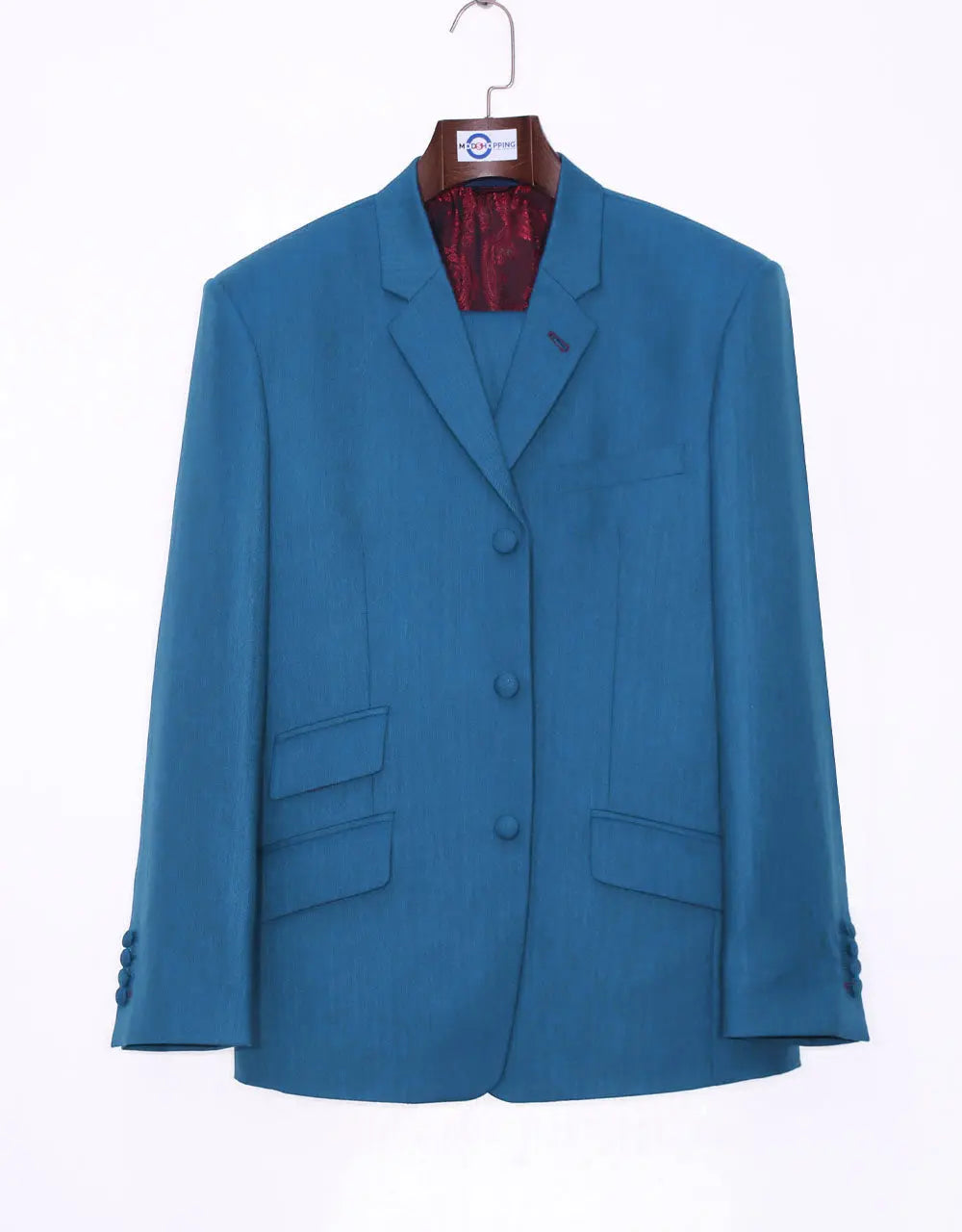 Mod Suit - Deep Sky Blue Herringbone Suit Modshopping Clothing