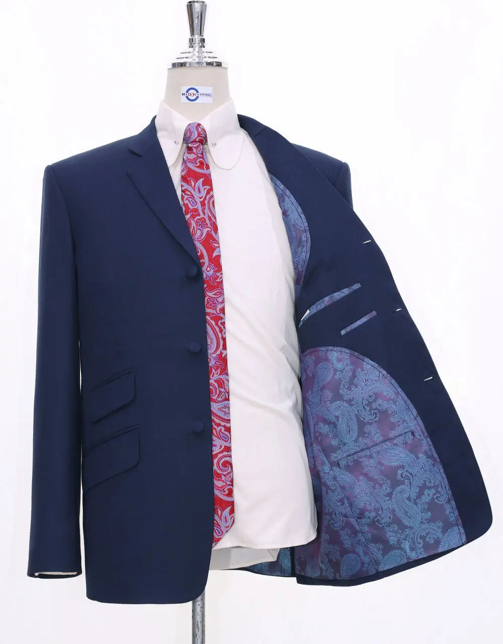 Mod Suit - Pale Navy Blue Suit Modshopping Clothing