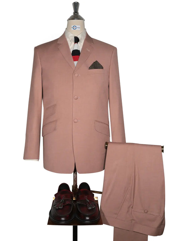Mod Suit - Vintage Style Salmon Pink Suit Modshopping Clothing