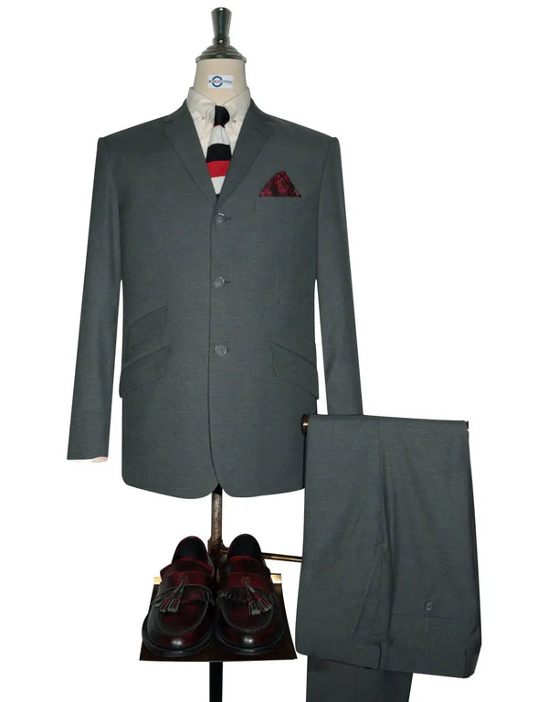 Mod Suit - 60s Style Medium Grey Suit Modshopping Clothing