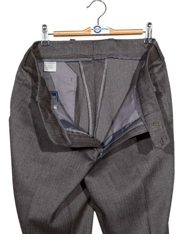 Mod Suit - Brown Grey Herringbone Tweed Suit 1-2 Pockets Modshopping Clothing
