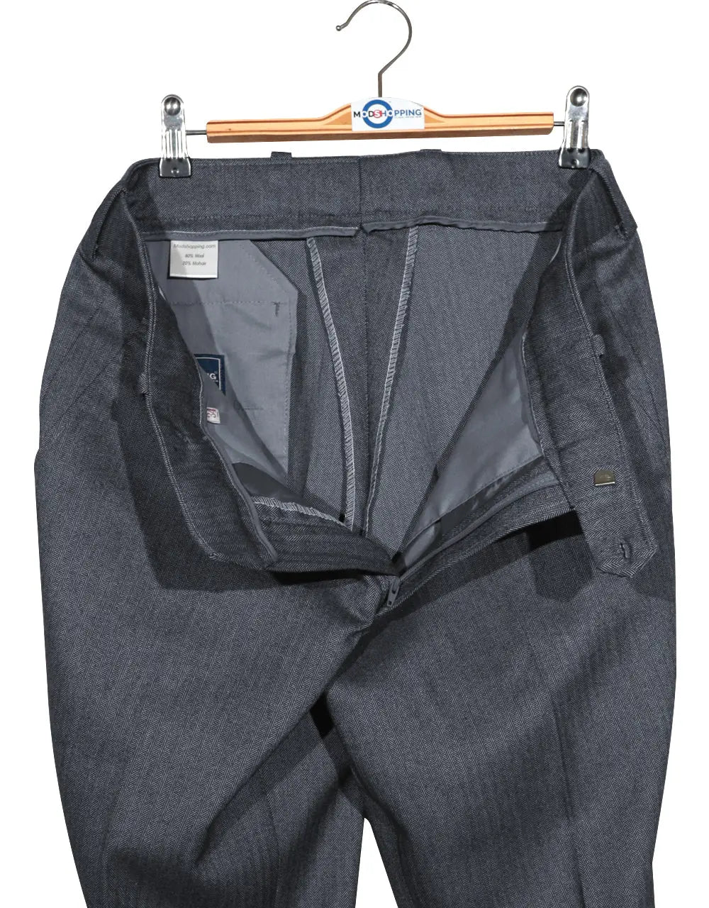 Mod Suit - Brown Grey Herringbone Tweed Suit 1-2 Pockets Modshopping Clothing