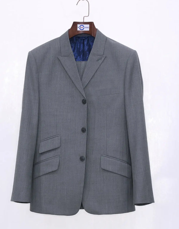 Mod Suits | 60s Style Grey Peak Lapel Suit For Men Modshopping