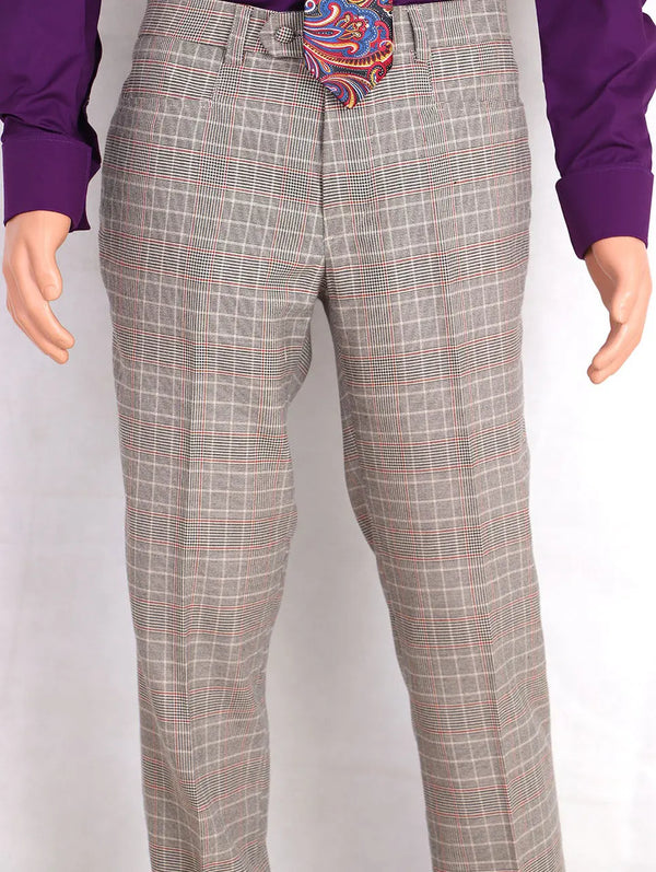 Mod Trouser | Beige  Prince Of Wales Check Trouser Modshopping Clothing