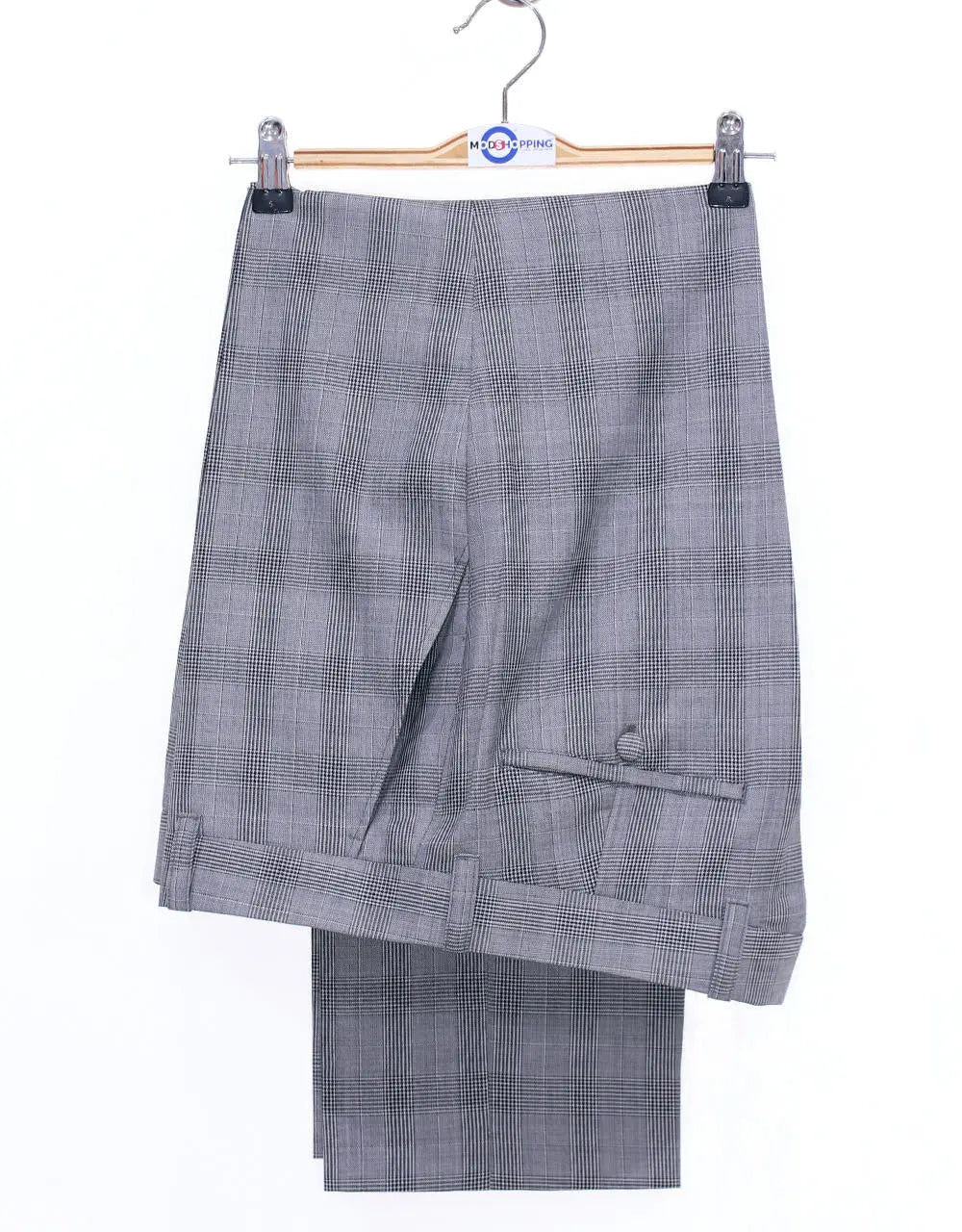 Mod Trouser | Grey Prince Of Wales Check Trouser Modshopping Clothing