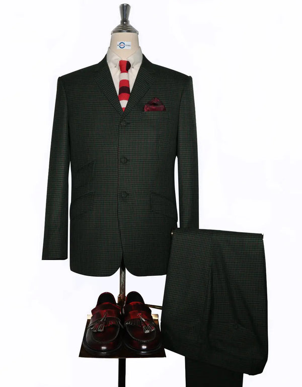 Multi Color Green, Burgundy and Black Goldhawk Suit Modshopping Clothing