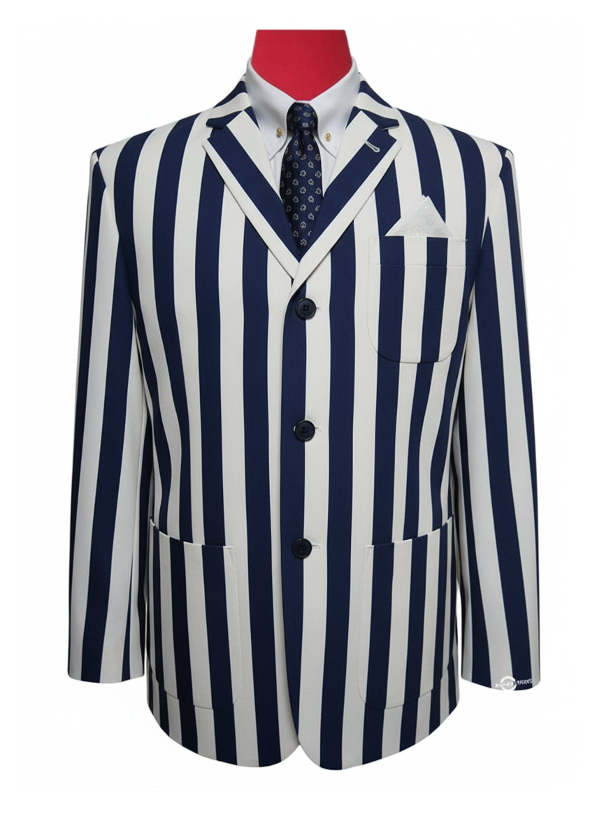 Navy Blue and White Boating Blazer