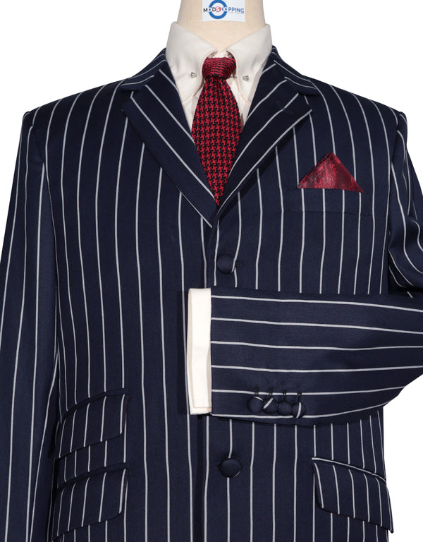 Boating Blazer - Navy Blue and White Stripe Blazer