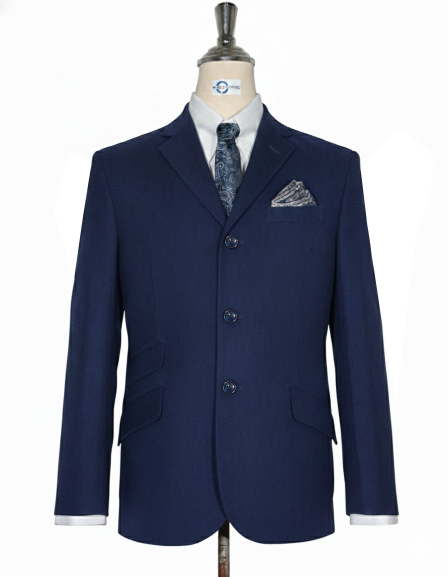 Navy Blue Tweed Jacket 