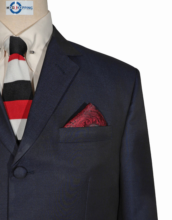 Two Tone Suit - Navy Blue and Black Two Tone Suit