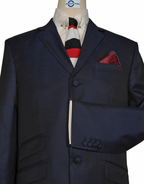 Two Tone Suit - Navy Blue and Black Two Tone Suit