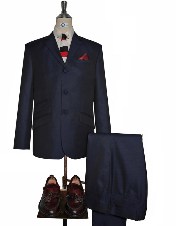 Two Tone Suit - Navy Blue and Black Two Tone Suit