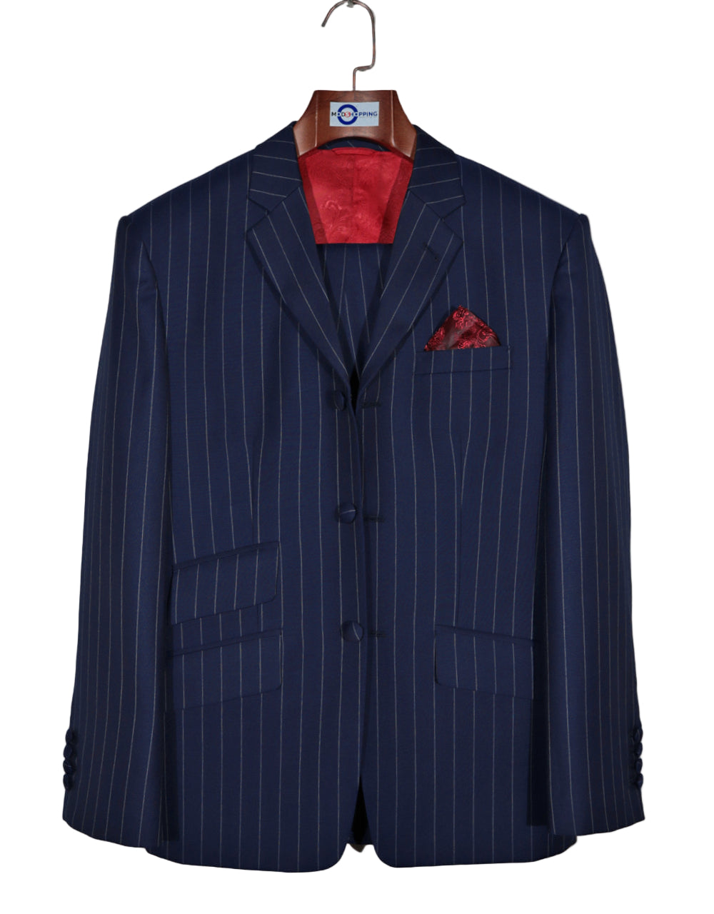 Navy Blue Stripe Suit