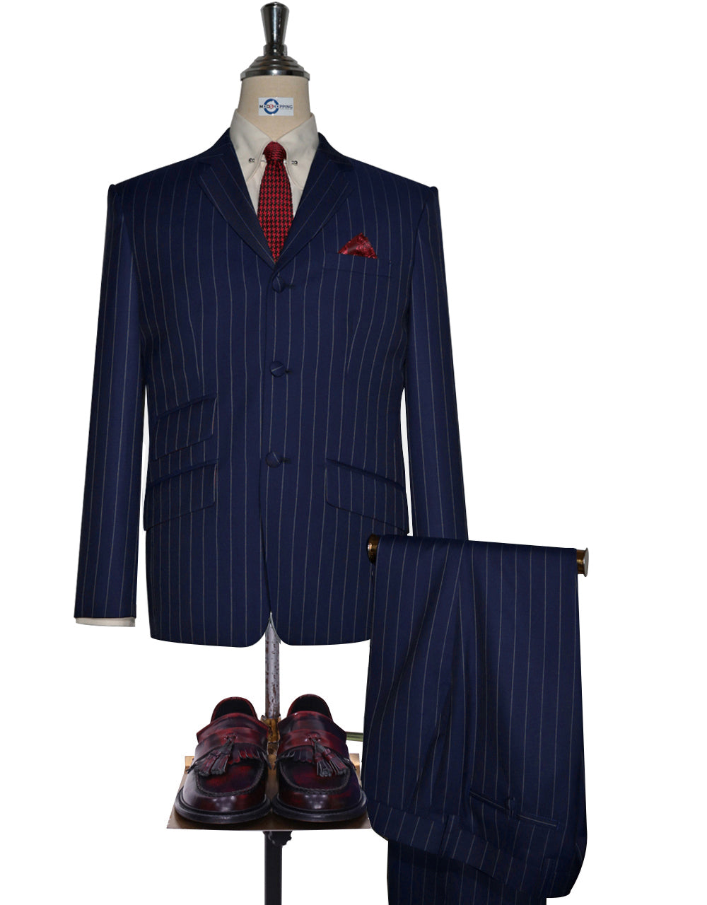Navy Blue Stripe Suit