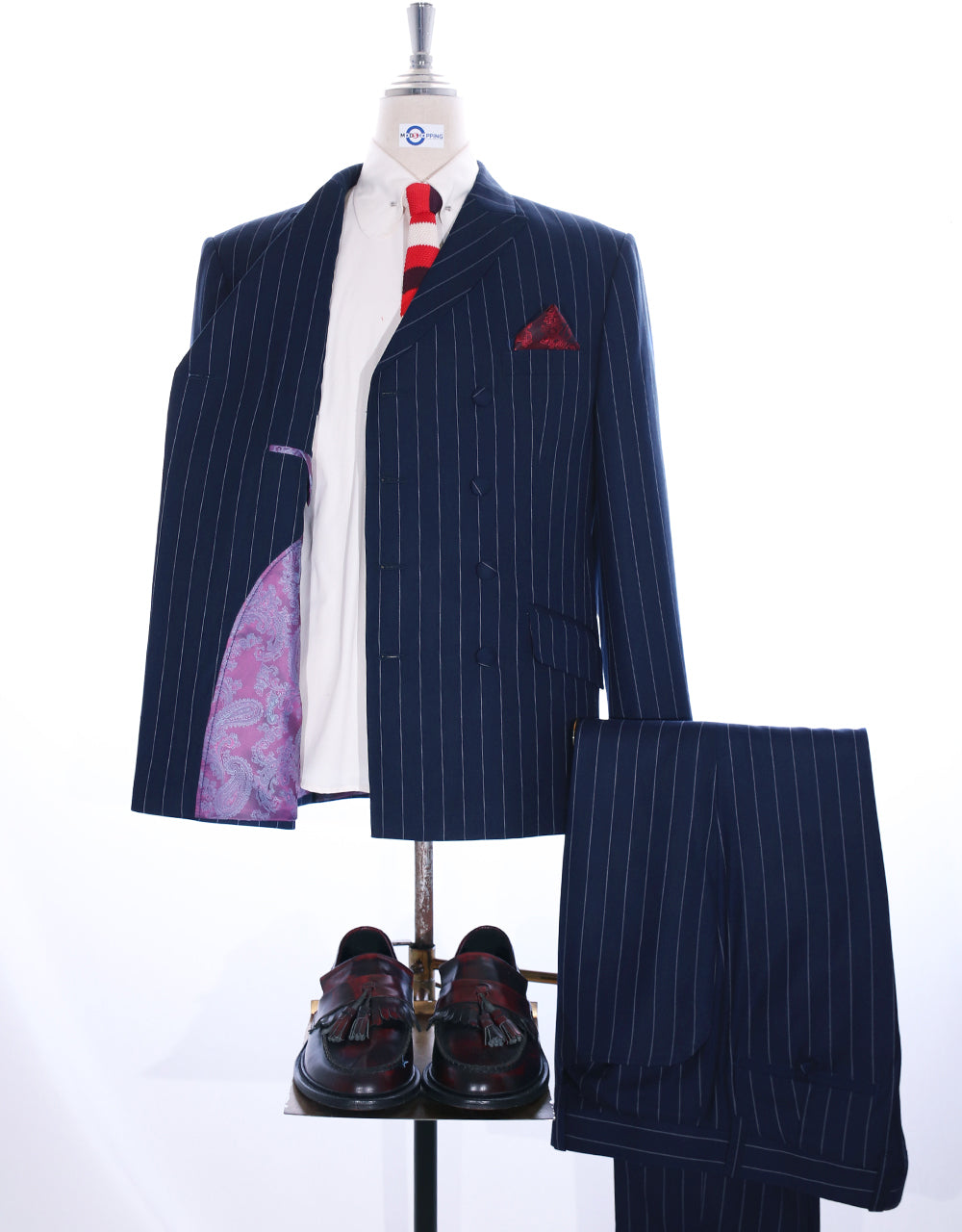 Navy Blue Stripe Suit