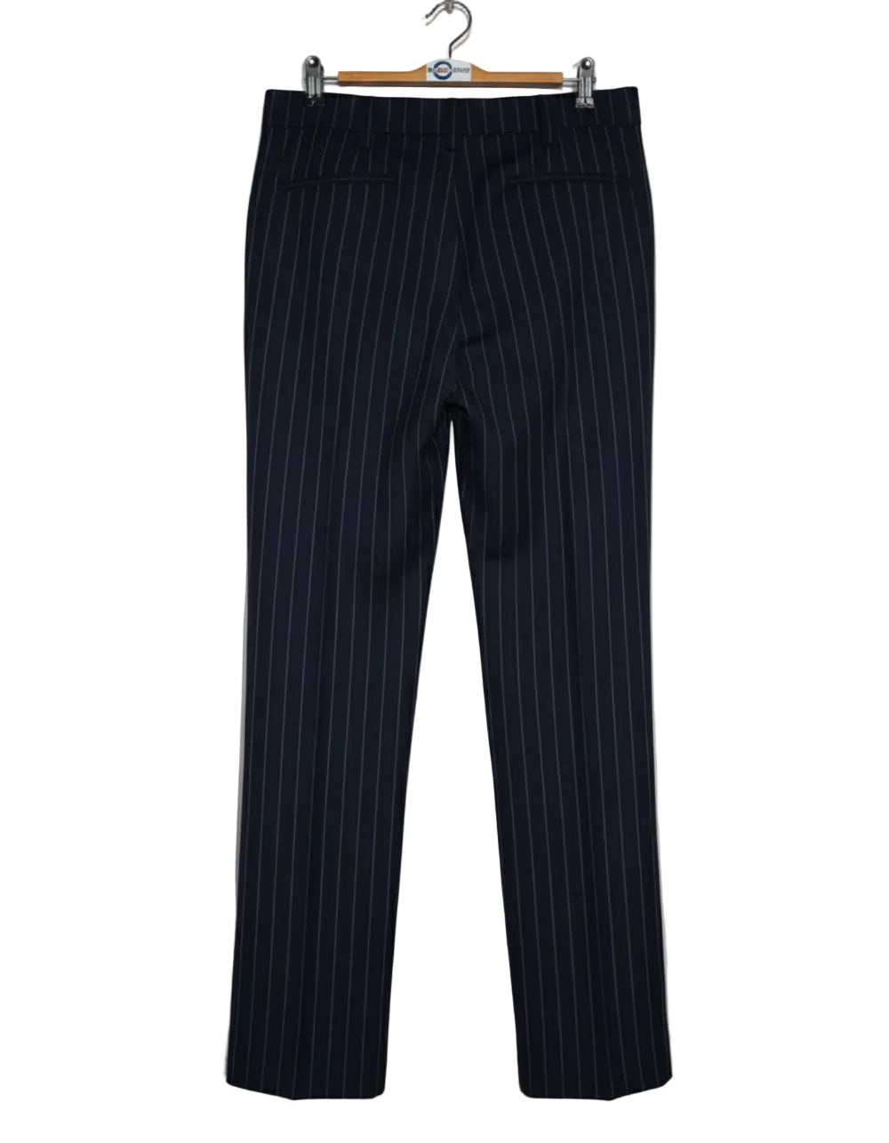 Dark Navy Blue and Light Grey Stripe 3 Piece Suit