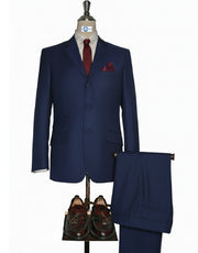 Navy Blue Tweed Suit 