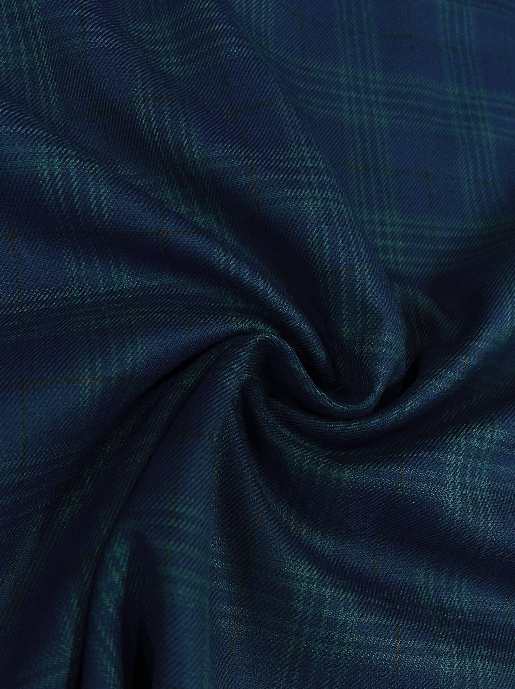 Men's Navy Blue & Green Plaid Check Suit - Vintage Mod Style