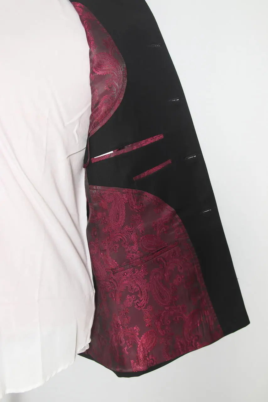 Nehru Collar Suit | Black Color Tailored 5 Button Suit Modshopping