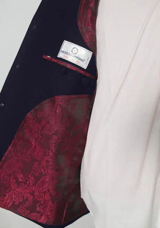 Nehru Collar Suit | Dark Navy Blue Nehru Suit Modshopping