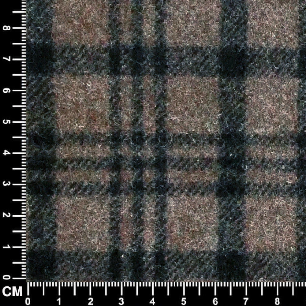 Camel and Black Check Overcoat Fabric