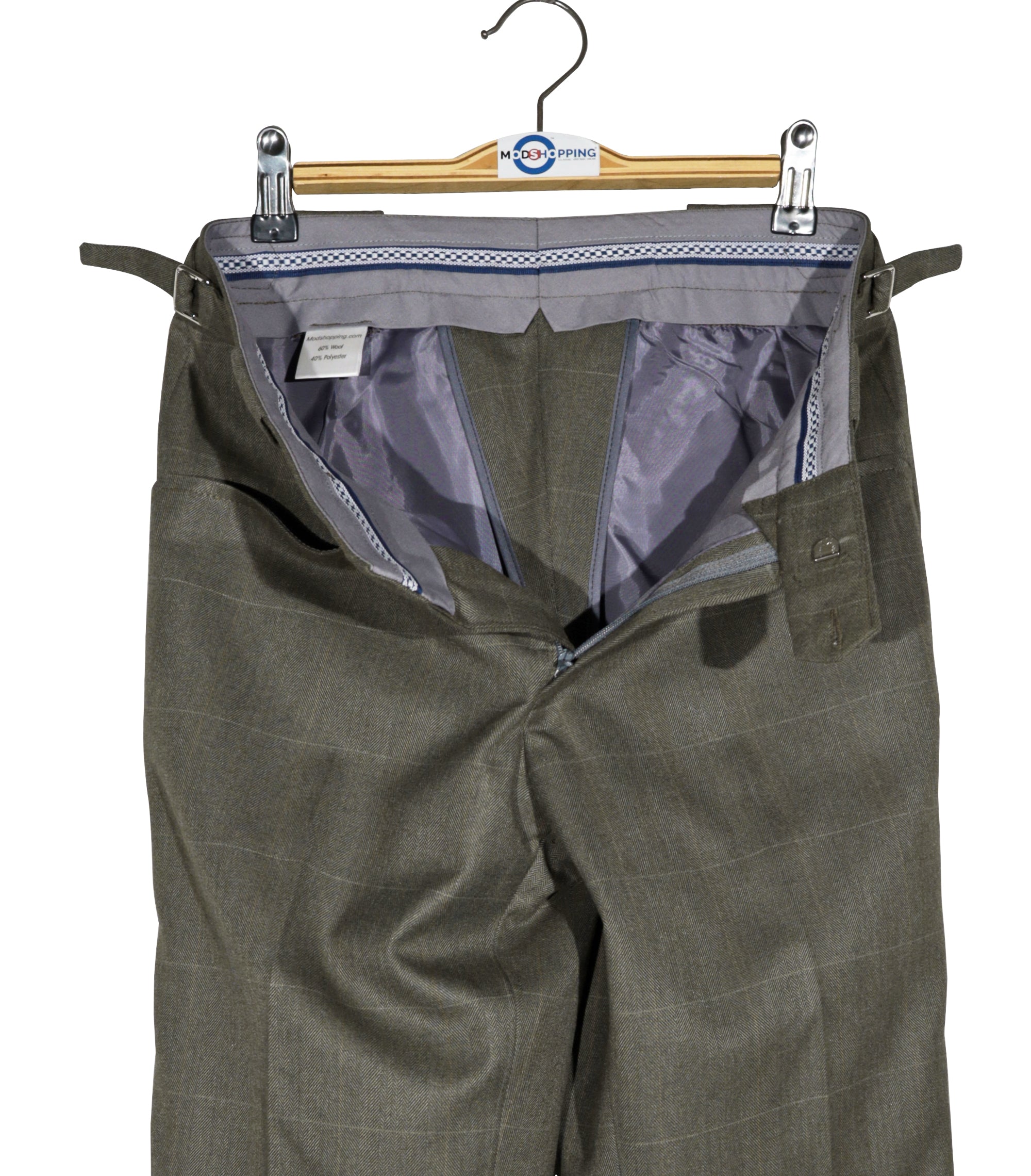 Olive Green Herringbone Suit