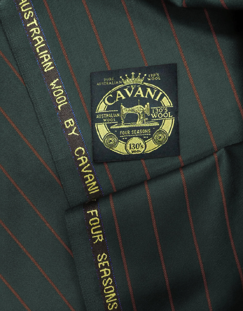 Men’s Double Breasted Suit – Olive Green and Burnt Orange Striped