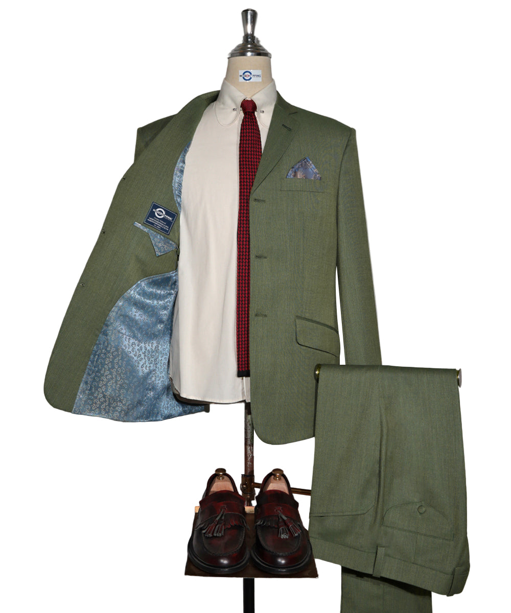 Olive Green and Khaki Two Tone Suit