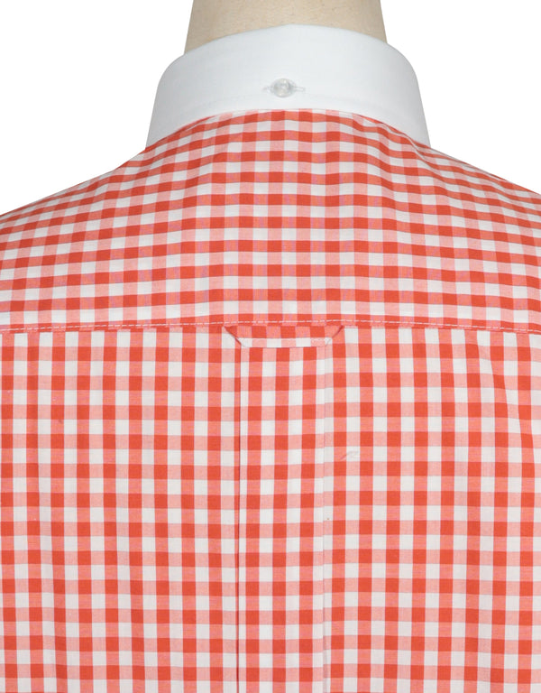 This Shirt Only -  Orange Gingham Check Button Down Shirt