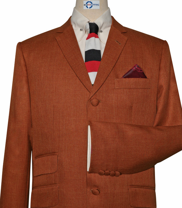 Mod Suit  - Vintage Style Orange Linen Suit