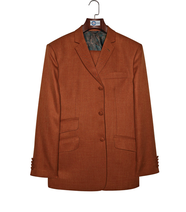 Mod Suit  - Vintage Style Orange Linen Suit