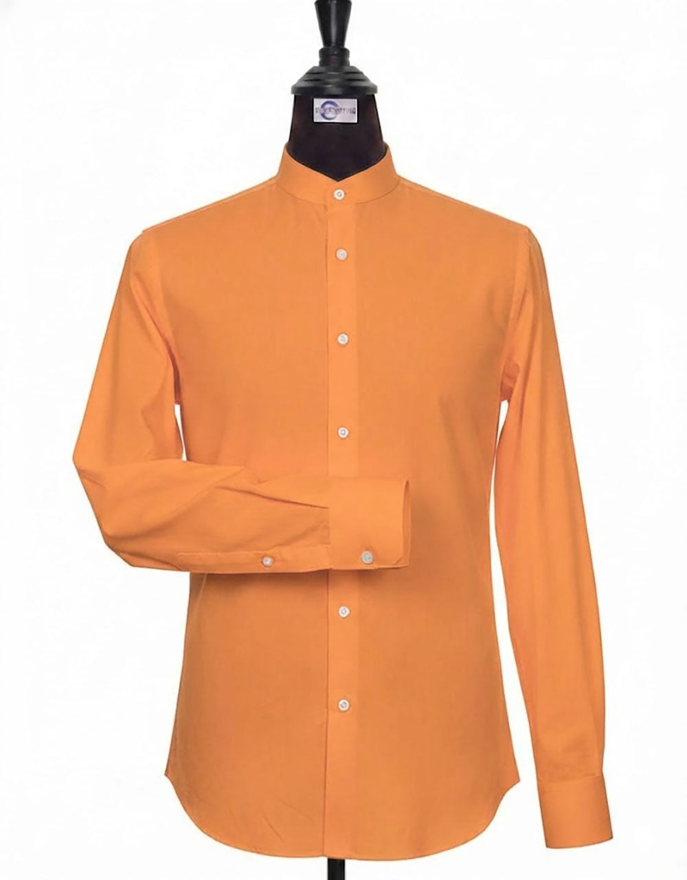 Orange Mandarin Collar Shirt