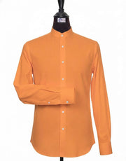 Orange Mandarin Collar Shirt