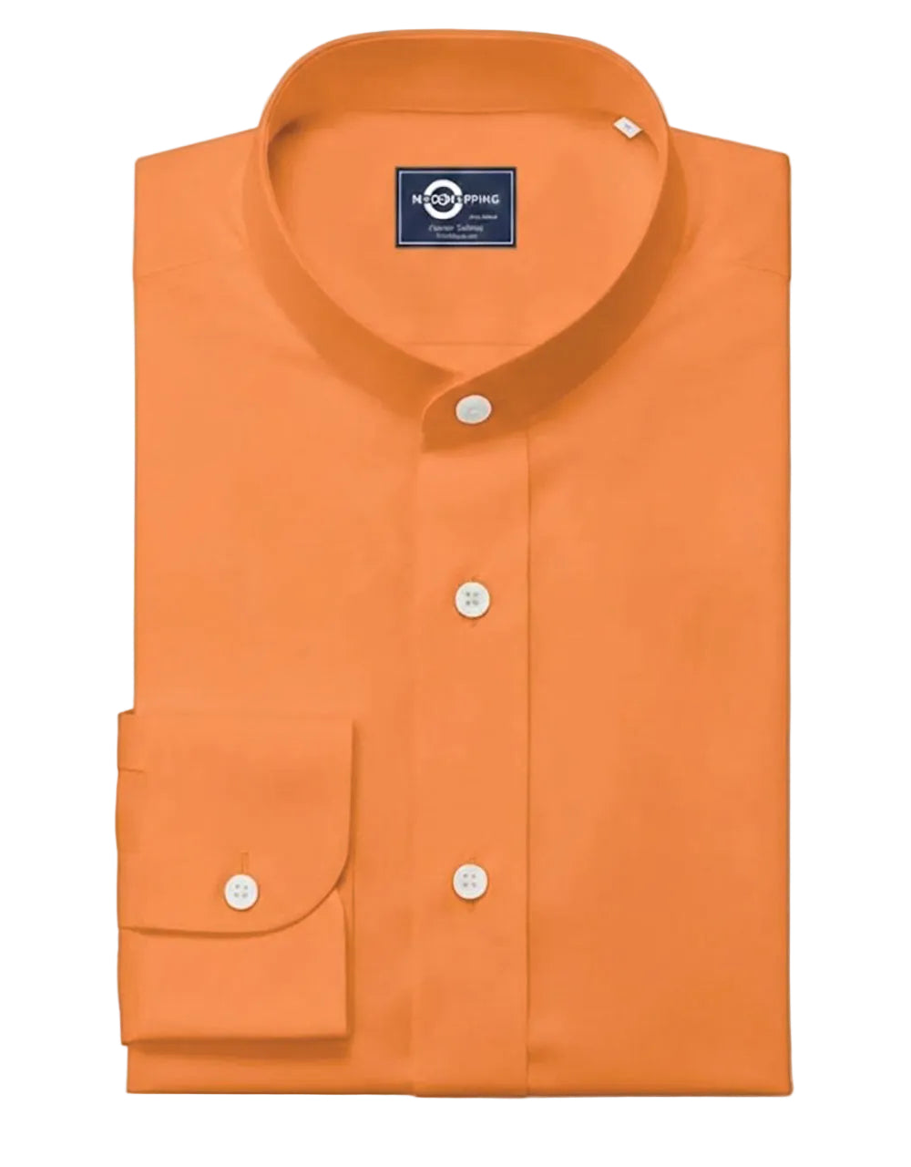Orange Mandarin Collar Shirt