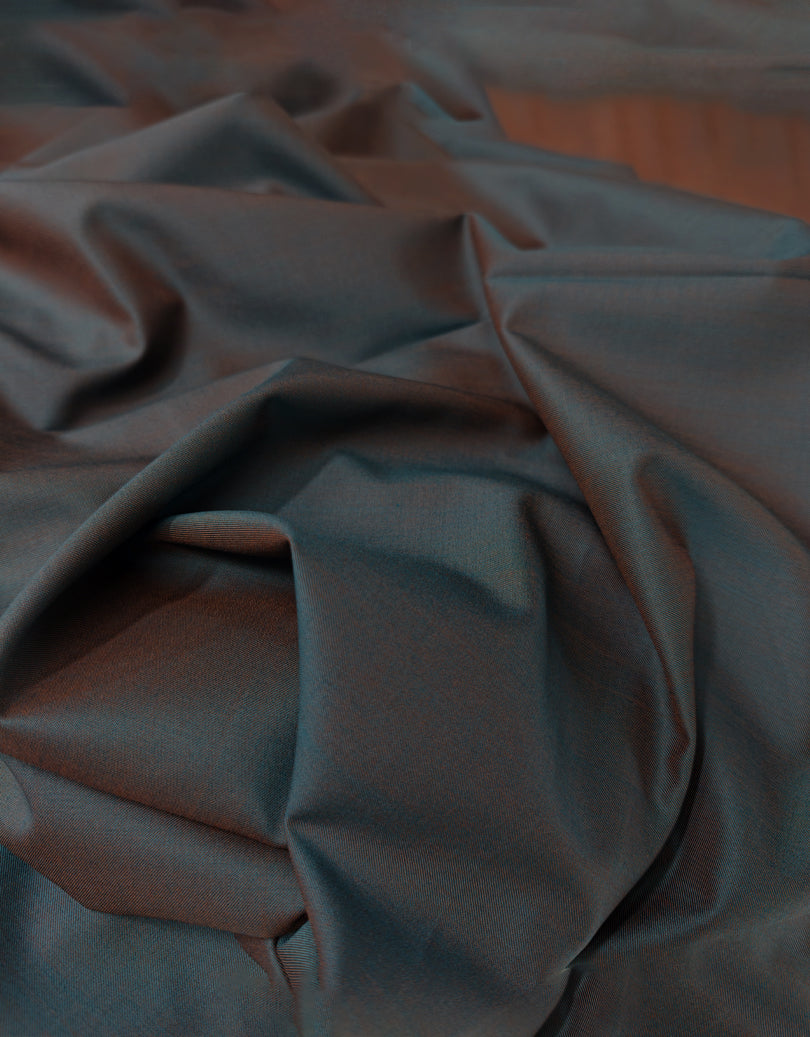 Orange & Peacock Blue Two-Tone Fabric