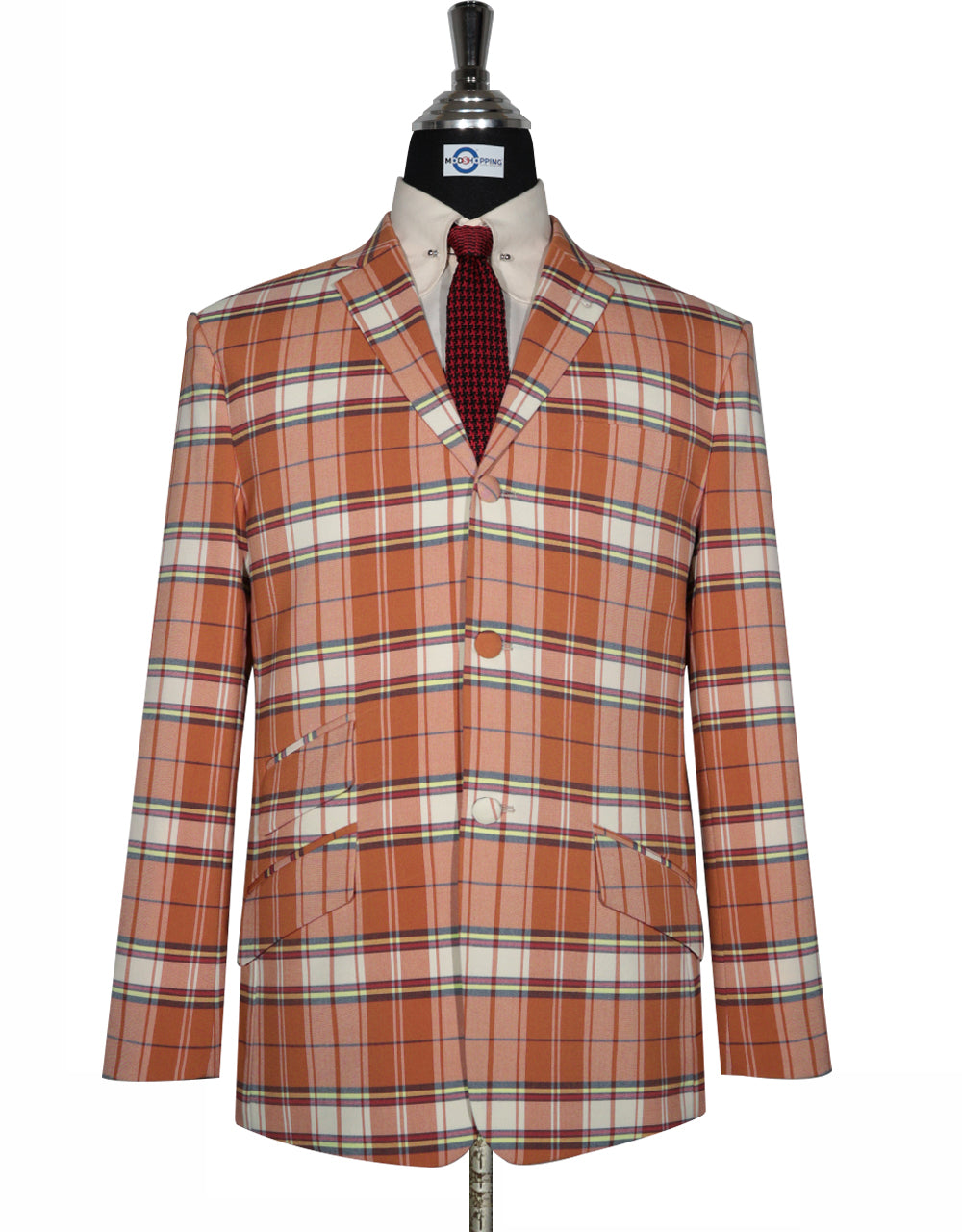 Orange and White Tartan Check Jacket