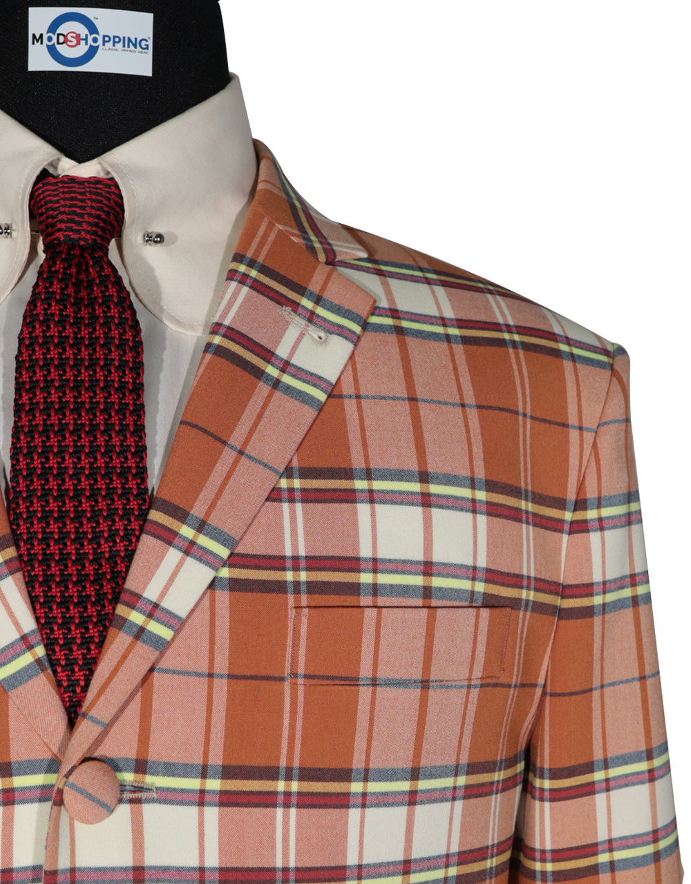 Orange and White Tartan Check Jacket 