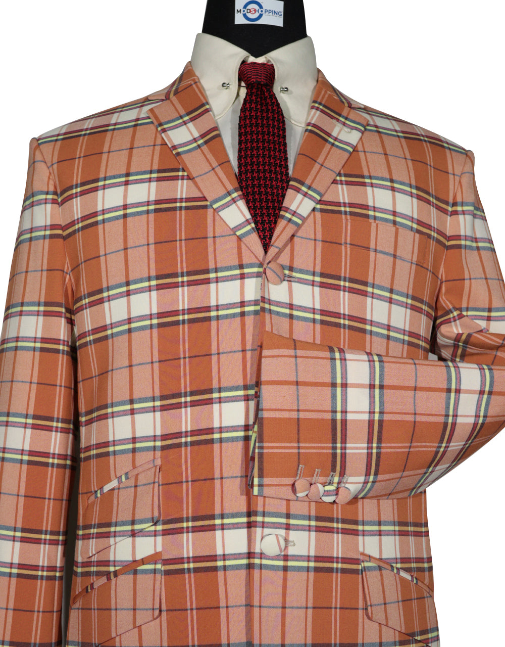 Orange and White Tartan Check Jacket 