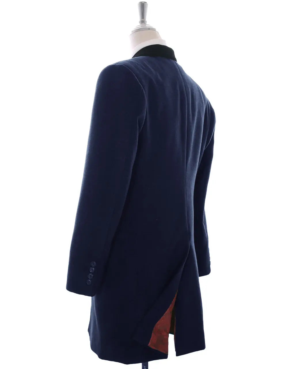 Overcoat | Retro Mod Style Navy Blue Long Wool Coat Modshopping Clothing